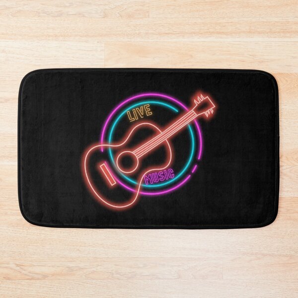 Item preview, Retro Neon Live Music Sign - Glowing Acoustic Guitar Concert Aesthetic Art designed and sold by alalame.
