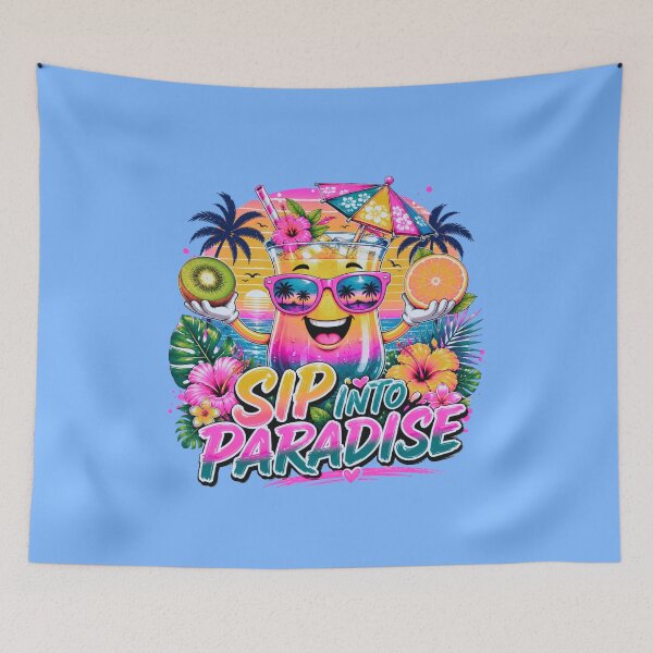 Item preview, Sip Into Paradise – Tropical Summer Cocktail Vacation Vibes T-Shirt designed and sold by Aimetoi.
