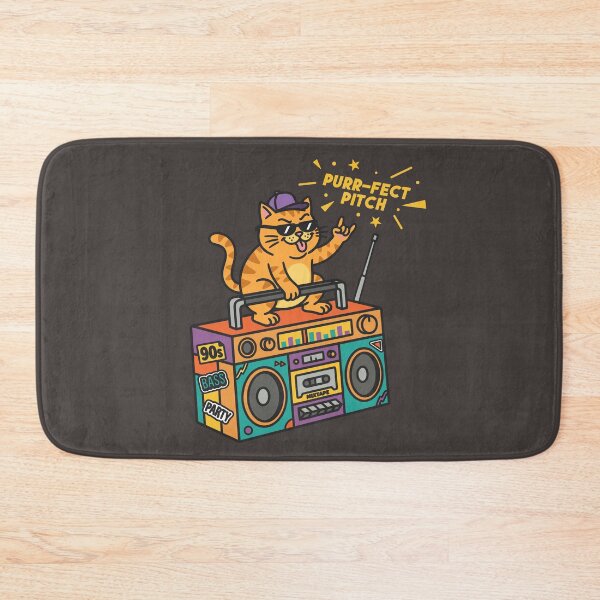 Item preview, Retro Boombox Cat Vintage 90s Cartoon For Music Cat Lover designed and sold by roarsomethings.