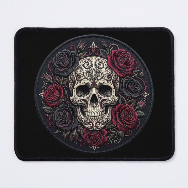 Item preview, Ornate Skull with Roses — Embroidery Style designed and sold by David Mateo ArtWorks.