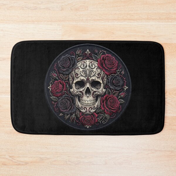 Item preview, Ornate Skull with Roses — Embroidery Style designed and sold by David Mateo ArtWorks.