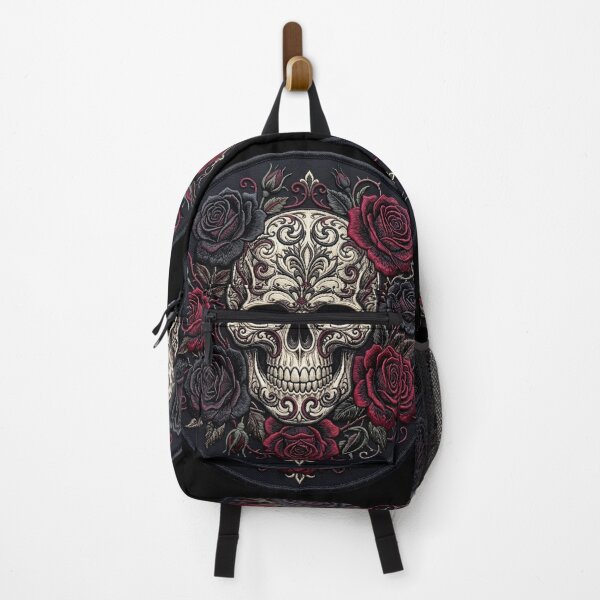 Item preview, Ornate Skull with Roses — Embroidery Style designed and sold by David Mateo ArtWorks.