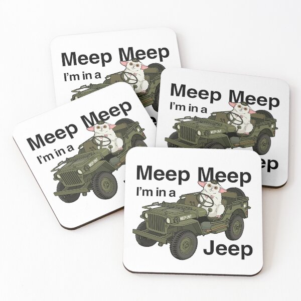 Aperçu de l'œuvre Docteur Who Meep Meep Je suis dans une Jeep (Noir sur Blanc) créée et vendue par Vortex-Visuals.