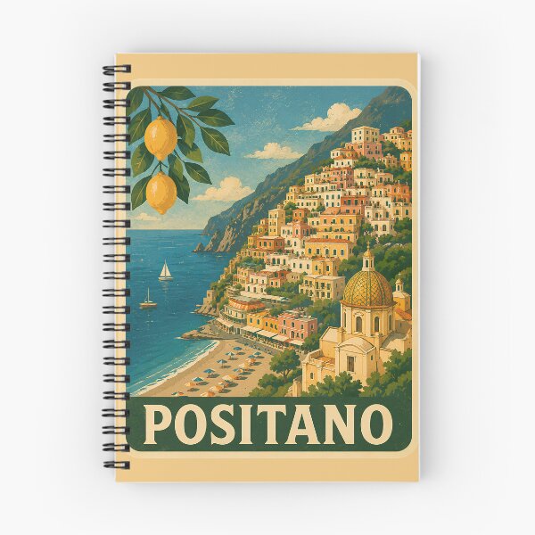 Item preview, Positano Italy Vintage Travel Poster | Amalfi Coast Art | Mediterranean Coastal Illustration designed and sold by Passegiata Prints.