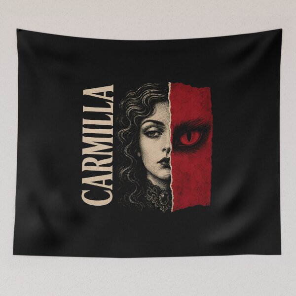 Item preview, Carmilla Torn Portrait Red Vampire Eye Gothic Horror Art designed and sold by Fenay Designs.