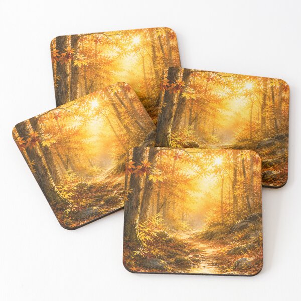 Item preview, Autumn forest stream in golden light designed and sold by MOONVEIL ATELIER.