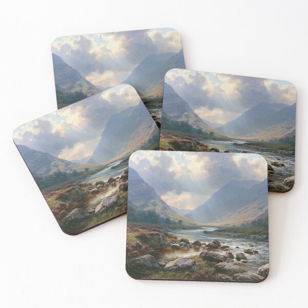 Item preview, Dramatic Glen Etive Scottish Highlands Landscape | River Etive & Mountains Art Print | Wall Art designed and sold by Amber Sky Creations.