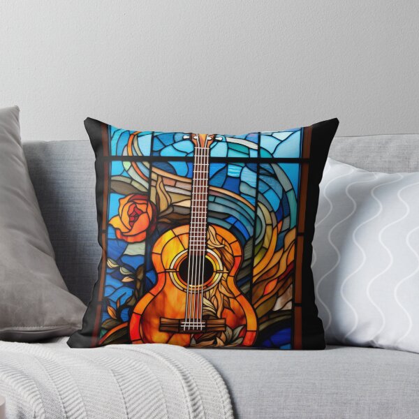 Item preview,  Acoustic Guitar Stained Glass Window Design designed and sold by pinkal.