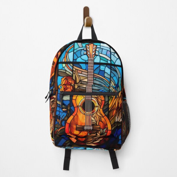 Item preview, Acoustic Guitar Stained Glass Window Design designed and sold by pinkal.