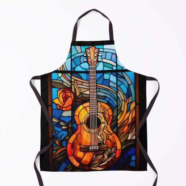 Item preview, Acoustic Guitar Stained Glass Window Design designed and sold by pinkal.