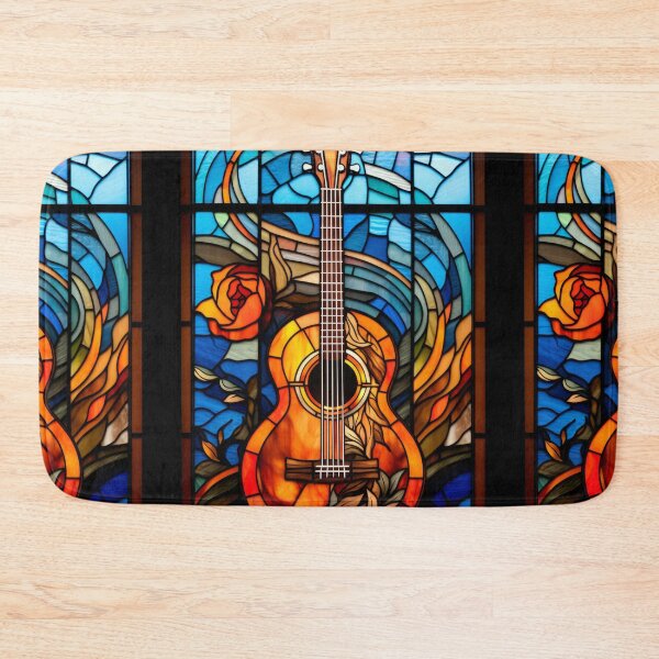 Item preview,  Acoustic Guitar Stained Glass Window Design designed and sold by pinkal.
