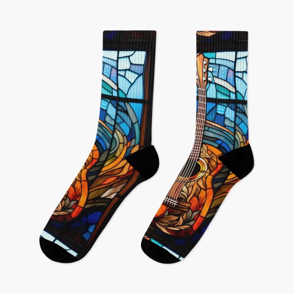 Item preview,  Acoustic Guitar Stained Glass Window Design designed and sold by pinkal.