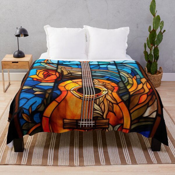 Item preview,  Acoustic Guitar Stained Glass Window Design designed and sold by pinkal.
