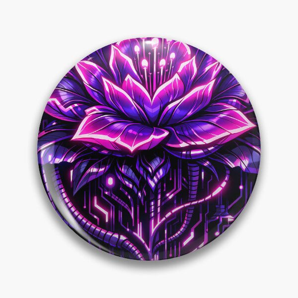 Item preview, Cyberpunk Neon Flower – Futuristic Biomechanical Bloom designed and sold by Neo Tokio.