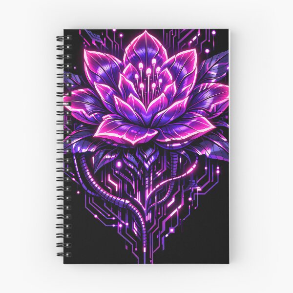 Item preview, Cyberpunk Neon Flower – Futuristic Biomechanical Bloom designed and sold by Neo Tokio.