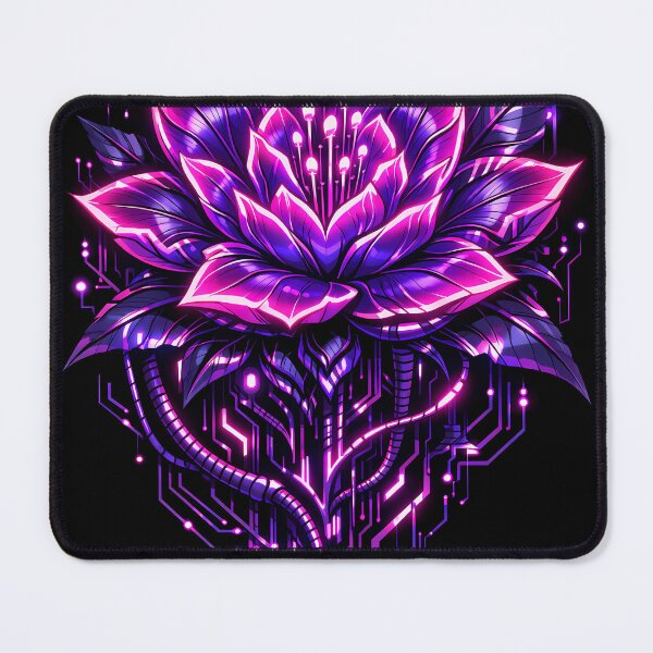 Item preview, Cyberpunk Neon Flower – Futuristic Biomechanical Bloom designed and sold by Neo Tokio.