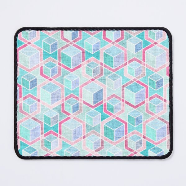Item preview, Isometric Blocks in Ice Blue Aqua and Blush Pink designed and sold by micklyn.