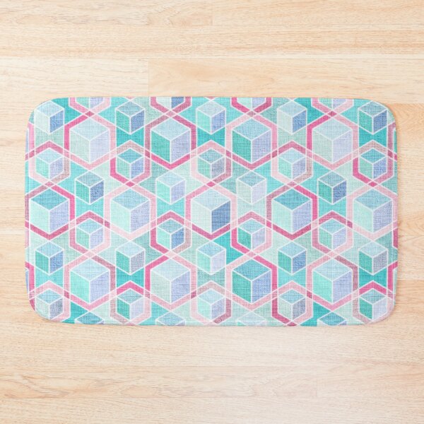 Item preview, Isometric Blocks in Ice Blue Aqua and Blush Pink  designed and sold by micklyn.