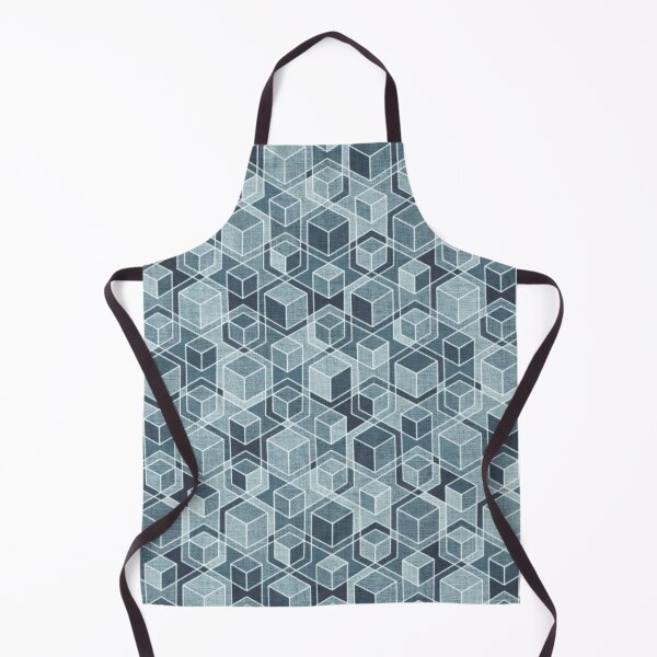 Item preview, Denim Blue Grey Woven Isometric Cubes designed and sold by micklyn.