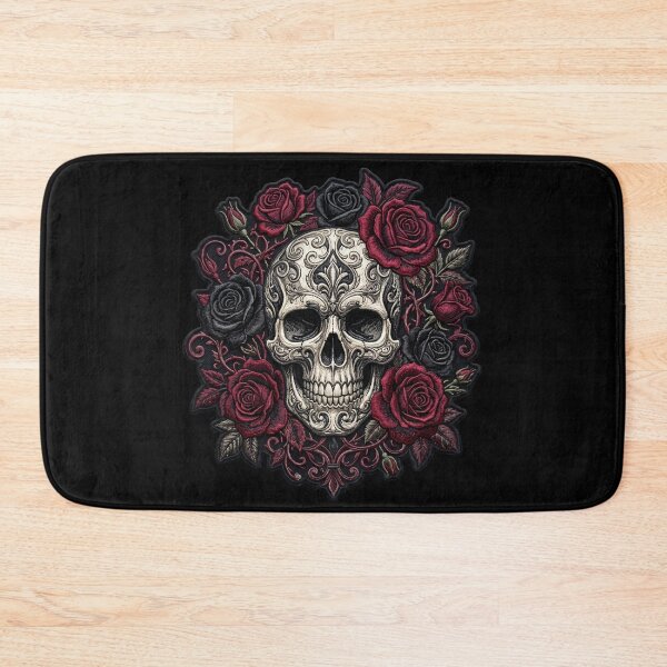 Item preview, Skull with Rose Wreath — Embroidery Style designed and sold by David Mateo ArtWorks.