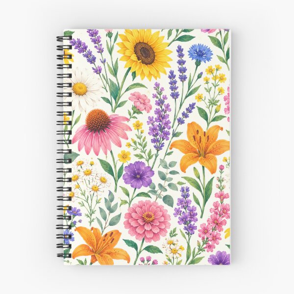 Item preview, Colorful Wildflower Botanical Pattern | Watercolor Meadow Flowers Illustration designed and sold by DreamPixelPrint.