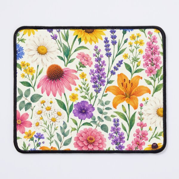 Item preview, Colorful Wildflower Botanical Pattern | Watercolor Meadow Flowers Illustration designed and sold by DreamPixelPrint.