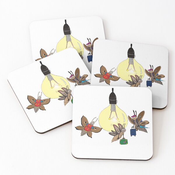 Item preview, Funny Travel Bugs Moth Cartoon | Cute Moths Vacation Lamp Meme designed and sold by MyxaART.