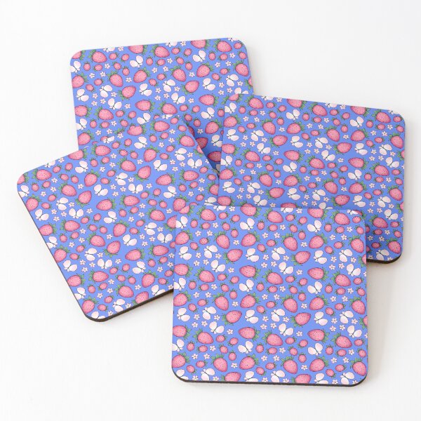 Item preview, Cute blue strawberry pattern  designed and sold by feannaart.
