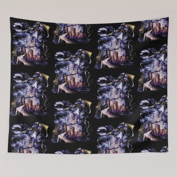 Item preview, Dark Fantasy Dragon Castle Gothic Medieval Art designed and sold by KAWKAW-DRHM.