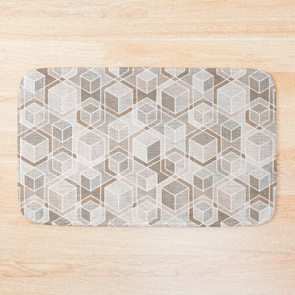 Item preview, Warm Neutral Linen Textured Hexagon Cubes  designed and sold by micklyn.