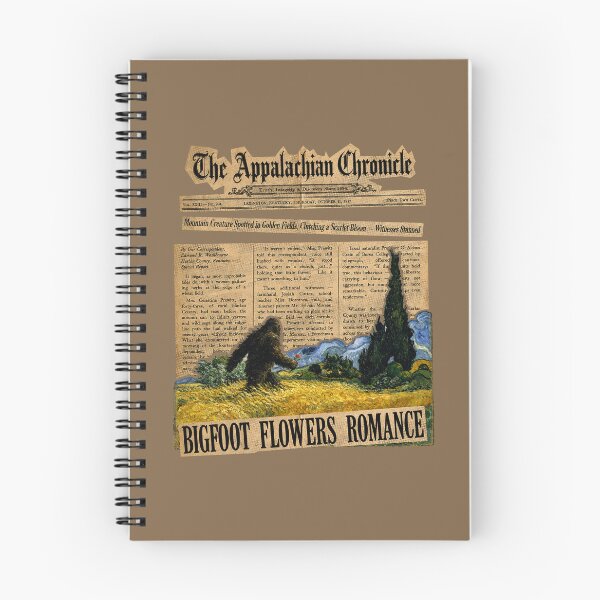 Item preview, The Appalachian Chronicle: Bigfoot Van Gogh Flowers Vintage Newspaper Art designed and sold by ARTIZIT.