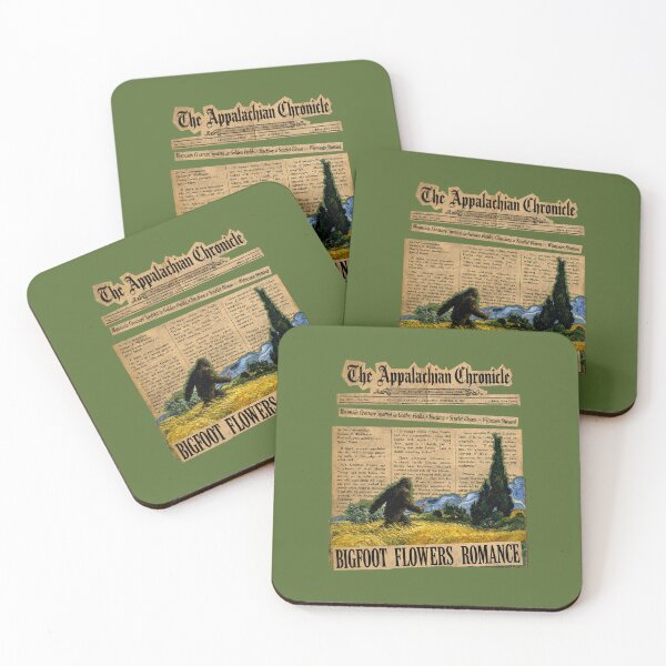 Item preview, The Appalachian Chronicle: Bigfoot Van Gogh Flowers Vintage Newspaper Art designed and sold by ARTIZIT.