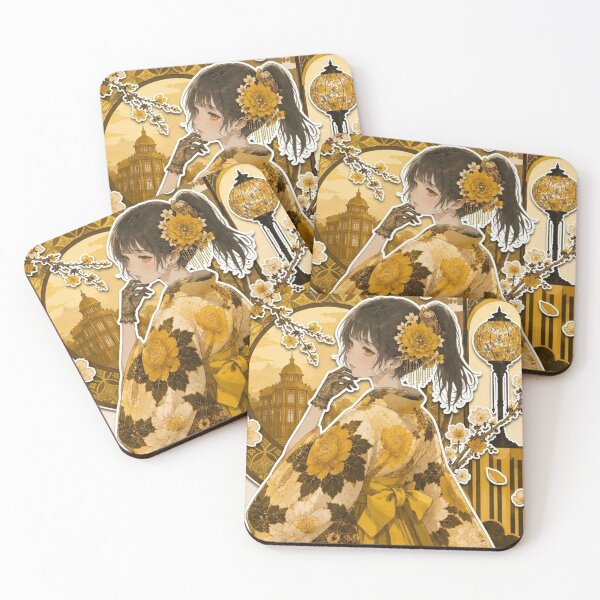 Item preview, Yellow Hakama Lady - kawaii version designed and sold by Japanese Vibes.