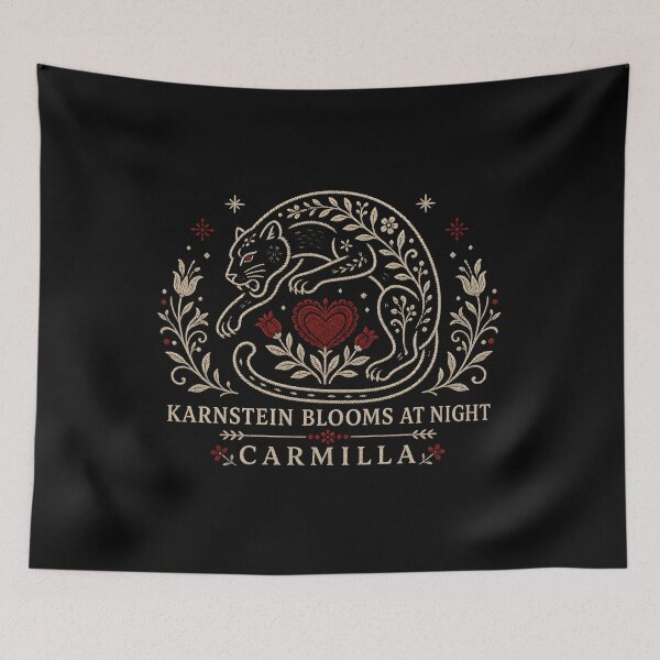 Item preview, Carmilla Karnstein Blooms At Night Folk Art Black Cat designed and sold by Fenay Designs.