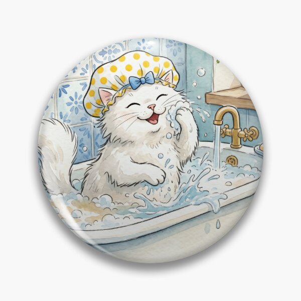 Item preview, Cat Taking a Bubble Bath designed and sold by AnnArtshock.