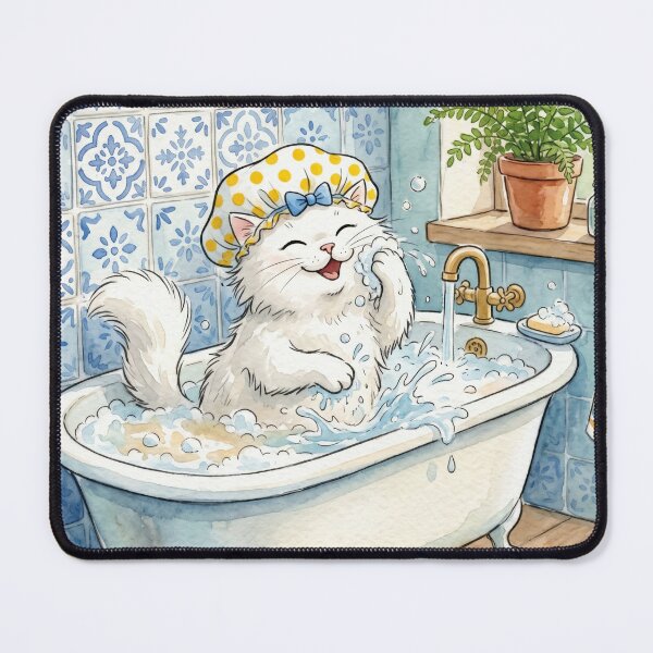 Item preview, Cat Taking a Bubble Bath designed and sold by AnnArtshock.