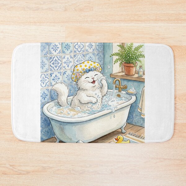 Item preview, Cat Taking a Bubble Bath designed and sold by AnnArtshock.
