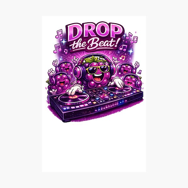 Item preview, Drop The Beat Funny DJ Grapes Party Music Fruit Design designed and sold by irfanshikh.