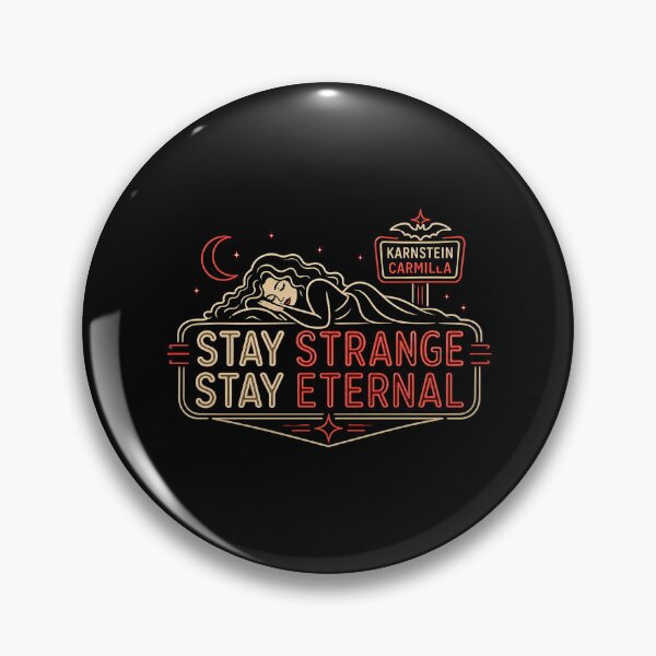 Item preview, Carmilla Stay Strange Stay Eternal Retro Neon Vampire Sign designed and sold by Fenay Designs.