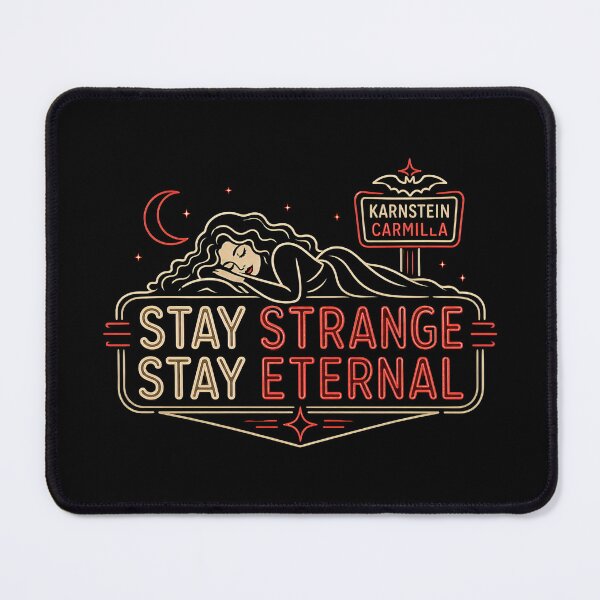 Item preview, Carmilla Stay Strange Stay Eternal Retro Neon Vampire Sign designed and sold by Fenay Designs.