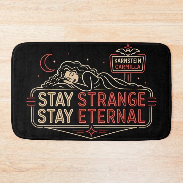 Item preview, Carmilla Stay Strange Stay Eternal Retro Neon Vampire Sign designed and sold by Fenay Designs.