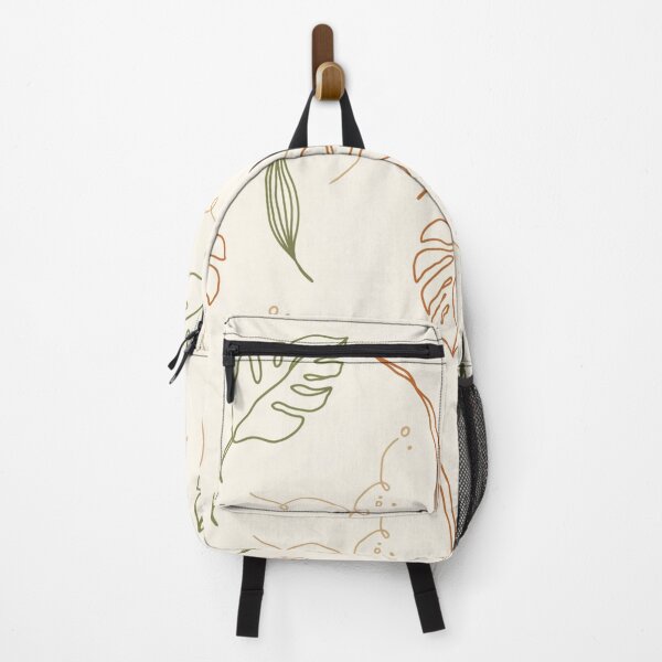 Item preview, Minimal Botanical pattern— Monstera Line Art Earth Tone Bathroom Decor Terracotta Sage Green Tropical Leaf Pattern designed and sold by gowalker.