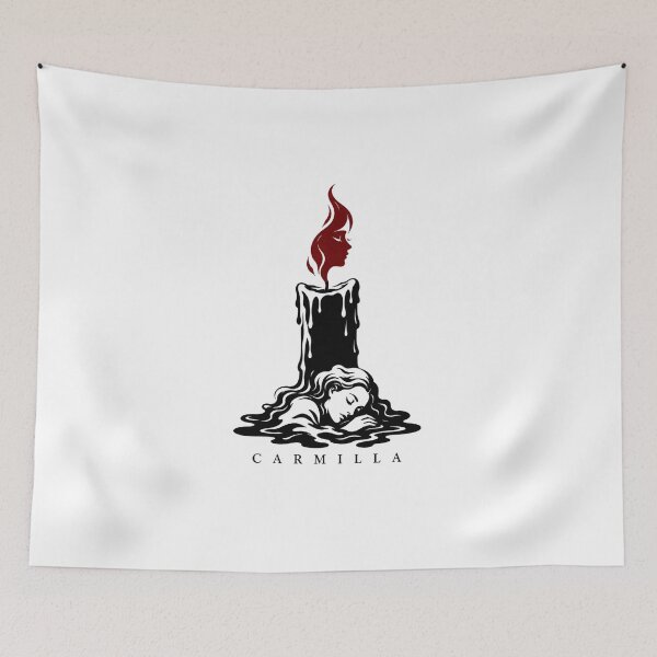 Item preview, Carmilla Minimalist Melting Candle Flame Vampire Silhouette Art designed and sold by Fenay Designs.