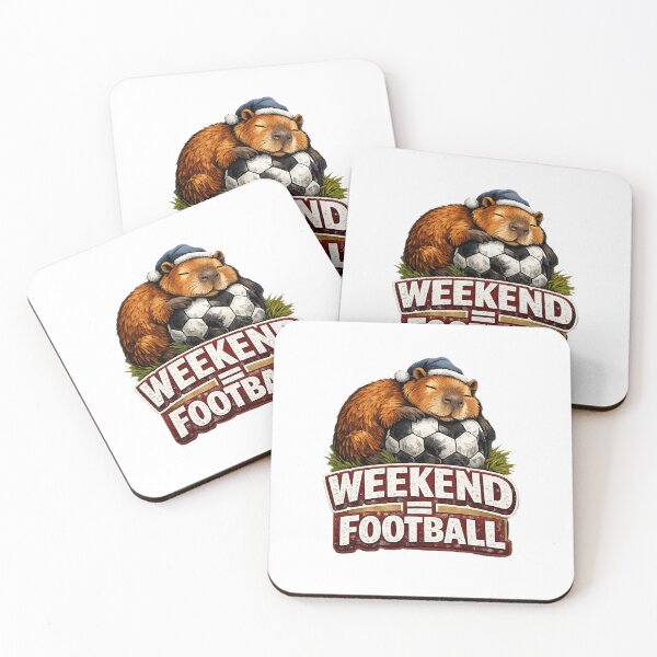 Item preview, Weekend Football Sleeping Capybara Soccer Fan Funny Sports T-Shirt designed and sold by BlackShopps.