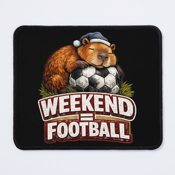 Item preview, Weekend Football Sleeping Capybara Soccer Fan Funny Sports T-Shirt designed and sold by BlackShopps.