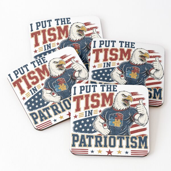 Item preview, I Put The Tism in Patriotism Funny Autism Eagle 4th of July USA T-Shirt designed and sold by ShopOnTheTopp.