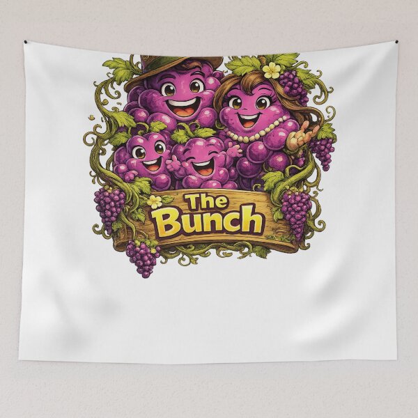 Item preview, The Bunch Cute Grape Family Funny Fruit Character Group Design designed and sold by irfanshikh.