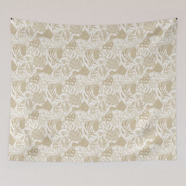 Item preview, Neutral Boho Botanical Mushroom Floral Pattern Earthy Cottagecore designed and sold by Zaya_art.