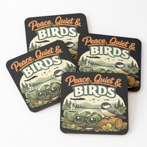 Item preview, Peace Quiet And Birds Retro Birding Design designed and sold by Concrete Coffee Studio.