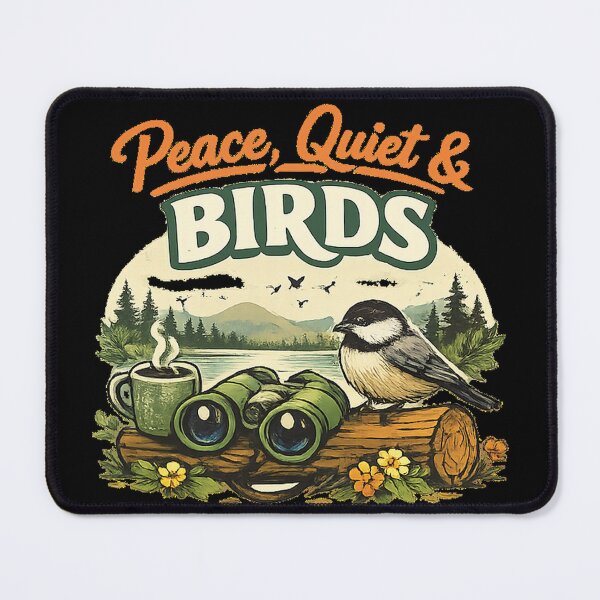 Item preview, Peace Quiet And Birds Retro Birding Design designed and sold by Concrete Coffee Studio.